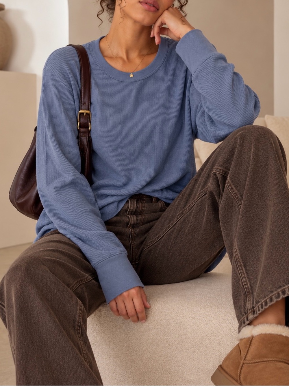 GAP Men’s Crewneck Sweater in Dusty Blue